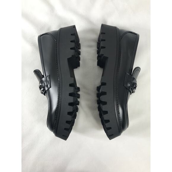 New Steve Madden Women's 10 Black Aerin Loafers Lug Sole - Picture 7 of 13